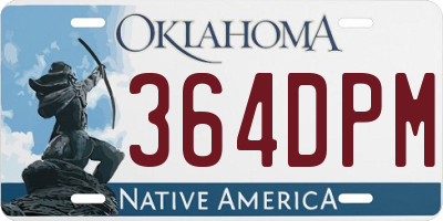 OK license plate 364DPM