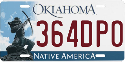 OK license plate 364DPO