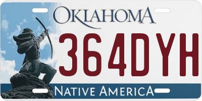 OK license plate 364DYH