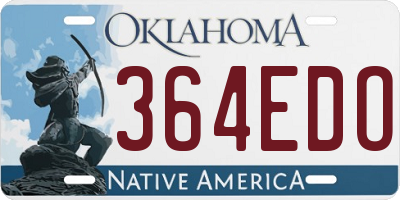 OK license plate 364EDO