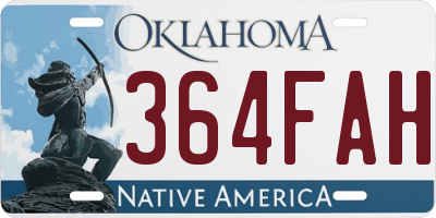 OK license plate 364FAH