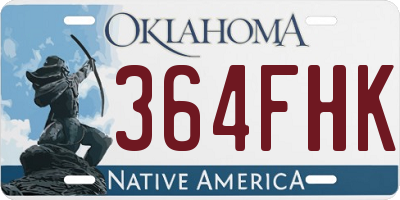 OK license plate 364FHK
