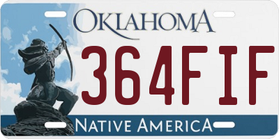 OK license plate 364FIF