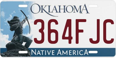 OK license plate 364FJC
