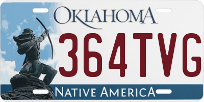 OK license plate 364TVG