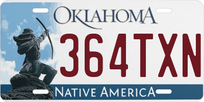 OK license plate 364TXN