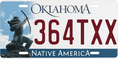 OK license plate 364TXX