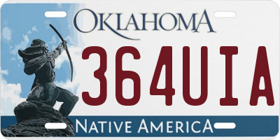 OK license plate 364UIA