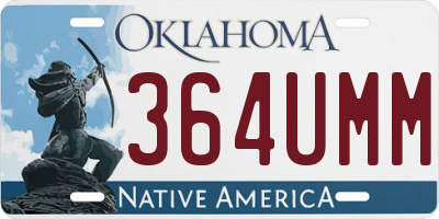 OK license plate 364UMM