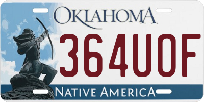 OK license plate 364UOF