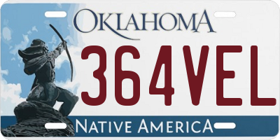 OK license plate 364VEL