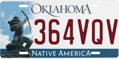 OK license plate 364VQV