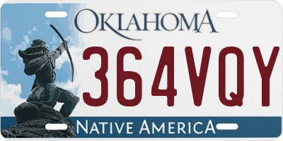 OK license plate 364VQY