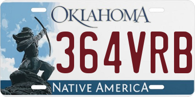 OK license plate 364VRB