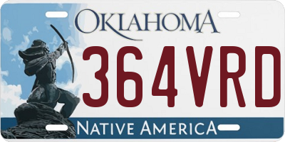 OK license plate 364VRD
