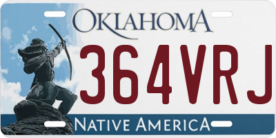 OK license plate 364VRJ