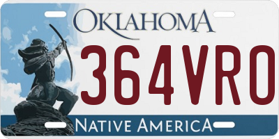 OK license plate 364VRO