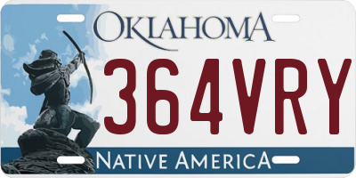 OK license plate 364VRY