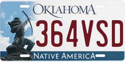 OK license plate 364VSD