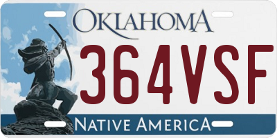 OK license plate 364VSF
