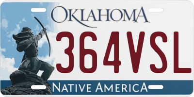 OK license plate 364VSL