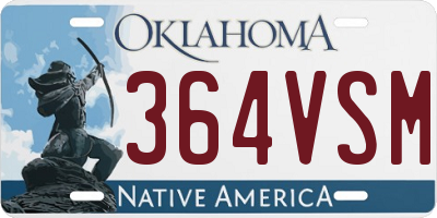 OK license plate 364VSM