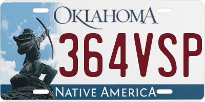 OK license plate 364VSP
