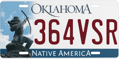 OK license plate 364VSR
