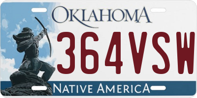 OK license plate 364VSW