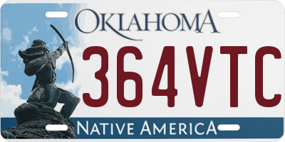 OK license plate 364VTC
