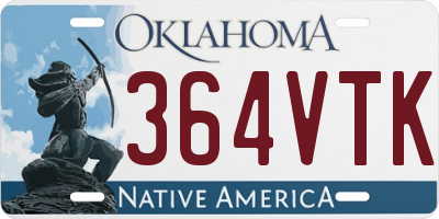 OK license plate 364VTK