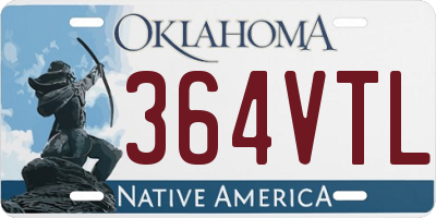 OK license plate 364VTL