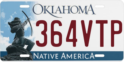 OK license plate 364VTP