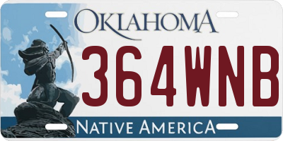OK license plate 364WNB