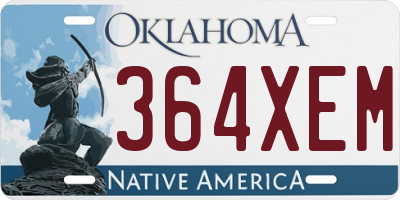 OK license plate 364XEM