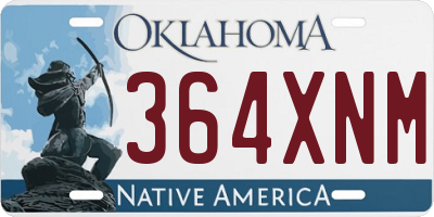 OK license plate 364XNM