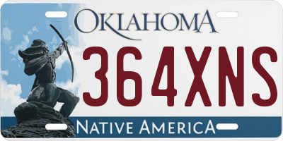 OK license plate 364XNS