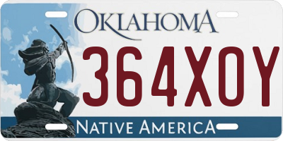 OK license plate 364XOY