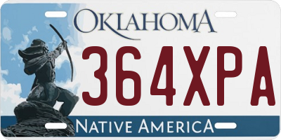 OK license plate 364XPA