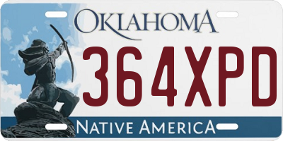 OK license plate 364XPD