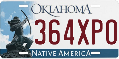OK license plate 364XPO