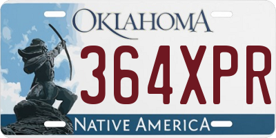 OK license plate 364XPR