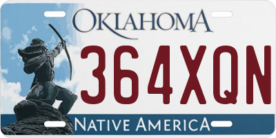 OK license plate 364XQN