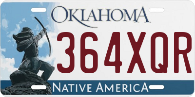 OK license plate 364XQR