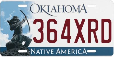 OK license plate 364XRD