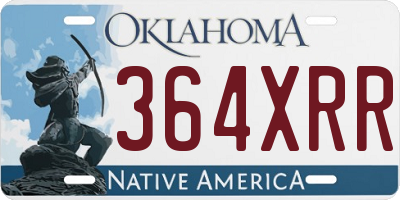 OK license plate 364XRR