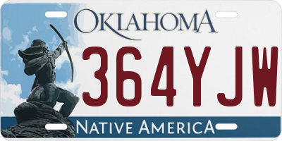 OK license plate 364YJW