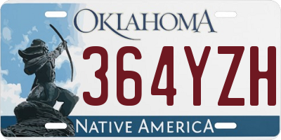 OK license plate 364YZH