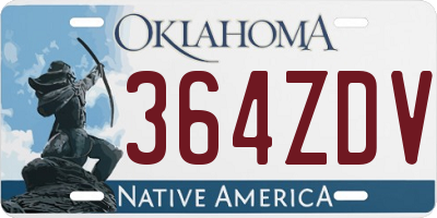 OK license plate 364ZDV