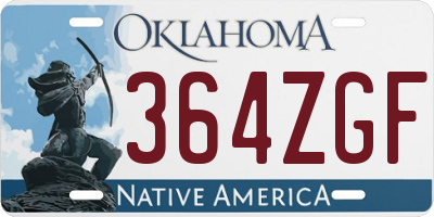 OK license plate 364ZGF